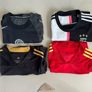 BUNDLE of 4 Mens Soccer Jerseys Sizes M & L (same owner)